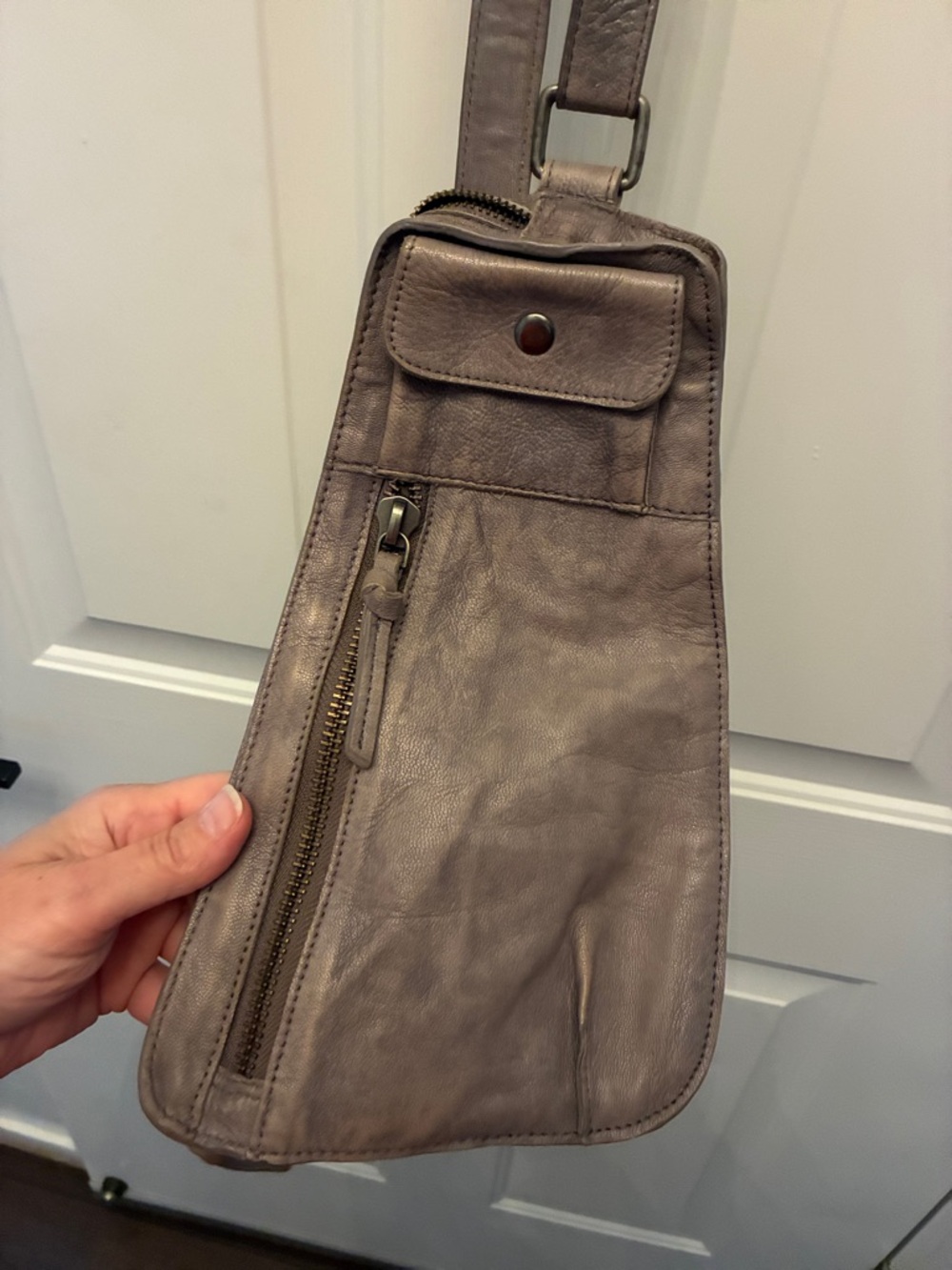 Free People Goat Leather Crossbody Sling Bag - Picture 2 of 12